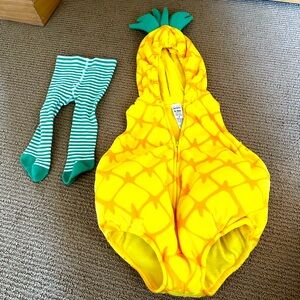 Babies 6-9 months pineapple costume with white and green tights. Worn once.